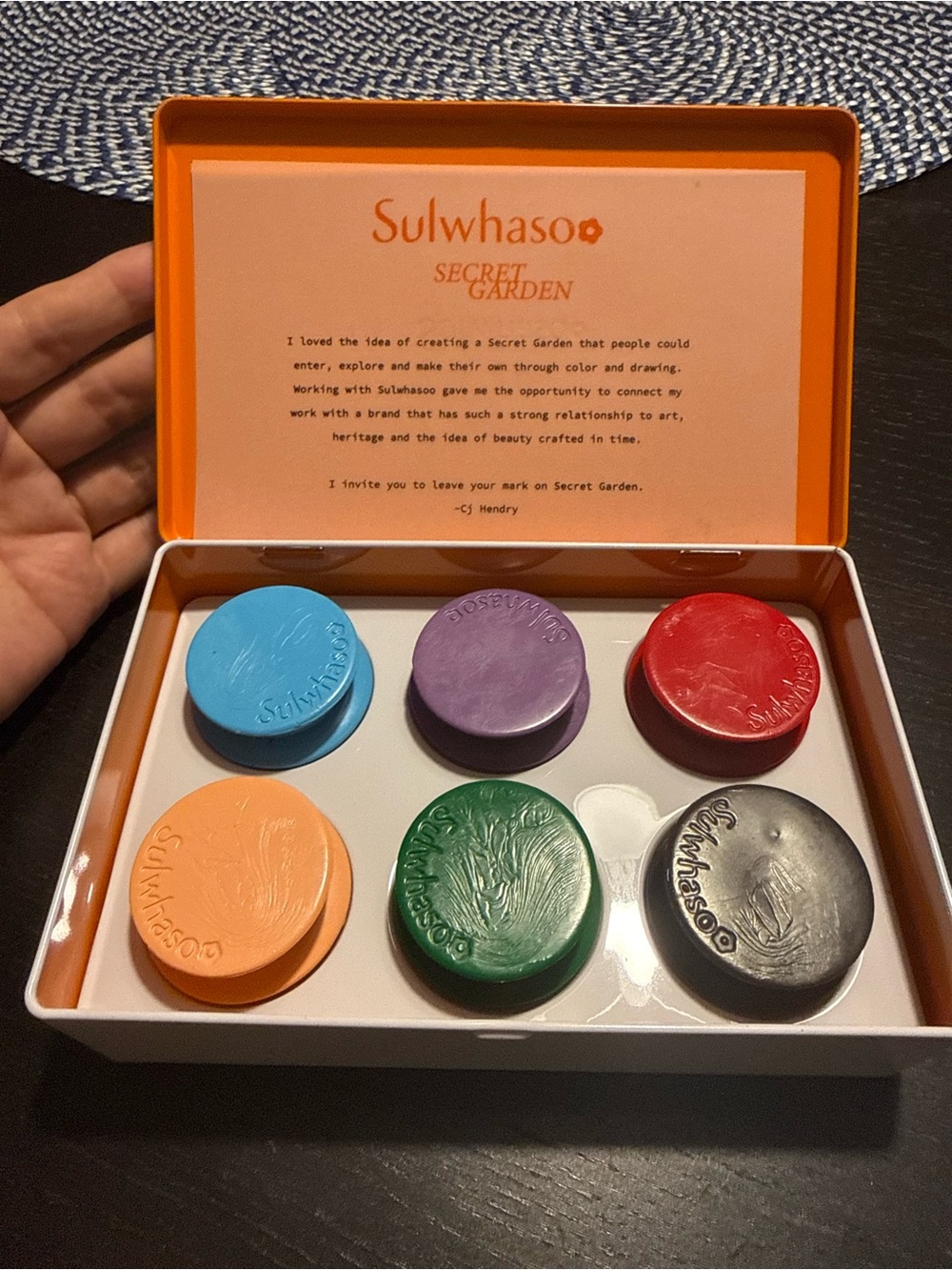 Cj Hendry x Sulwhasoo Secret Garden Tin with Crayons